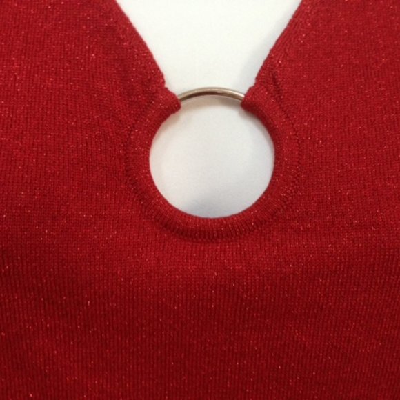 LUCIDITY Sweater Size L, Color - Red, 58% Rayon, 13% Nylon, 6% Metallic - Picture 2 of 4